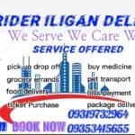 Rider Iligan delivery is open now to serve you