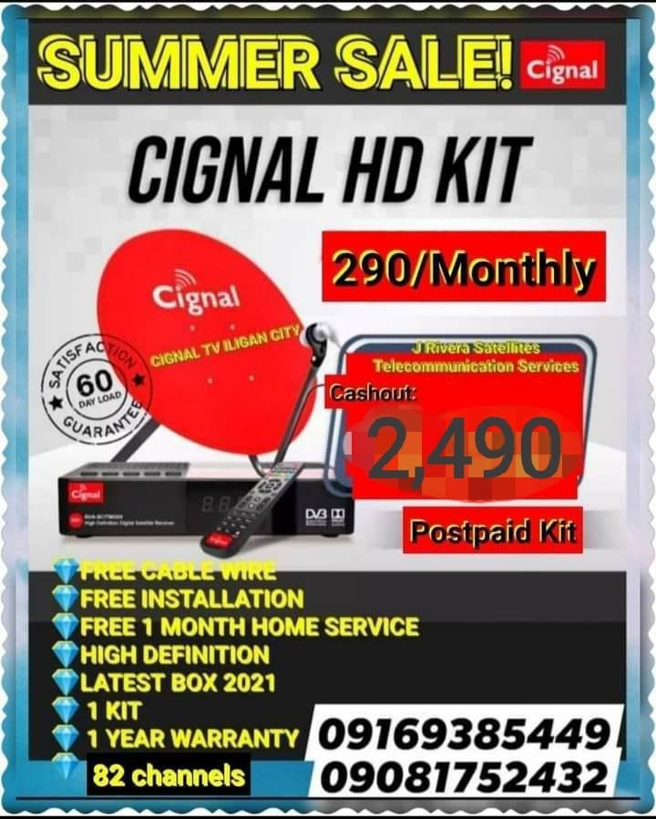 Avail our CIGNAL HD POSTPAID with 82 channels – Iligan